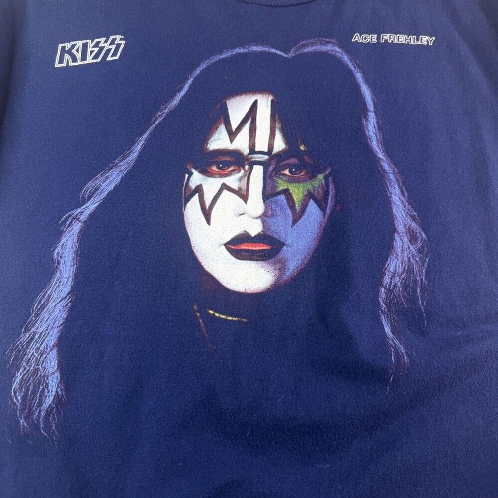 kiss ace frehley graphic t shirt blue band tee 2xl rock music merch - Picture 2 of 4